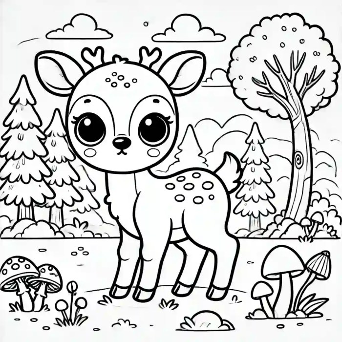 Coloring pages of forest animals