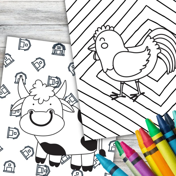 Farm animals coloring sheets