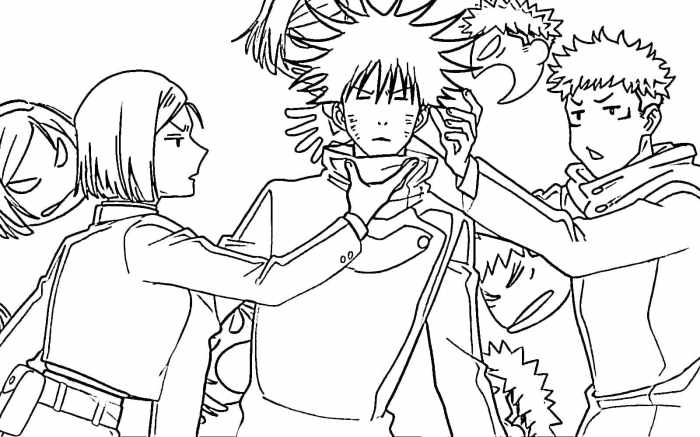 Anime coloring pages jujutsu kaisen