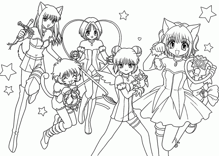 Anime coloring book pages