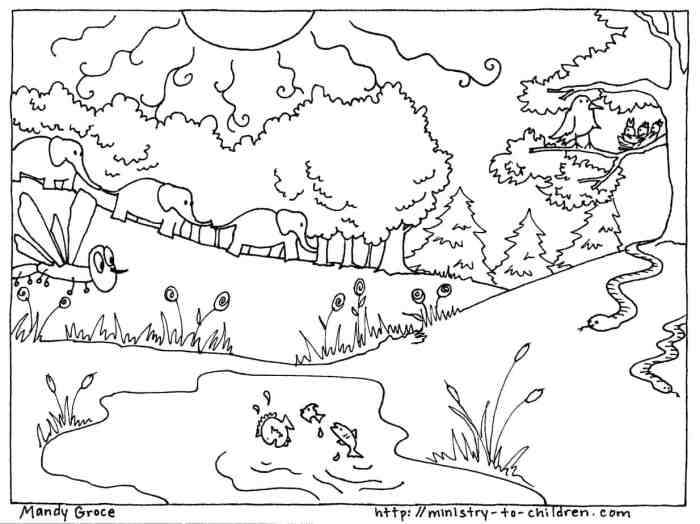 God made animals coloring page