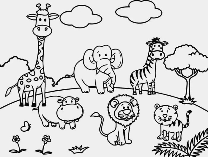 Zoo animal coloring pages for preschool