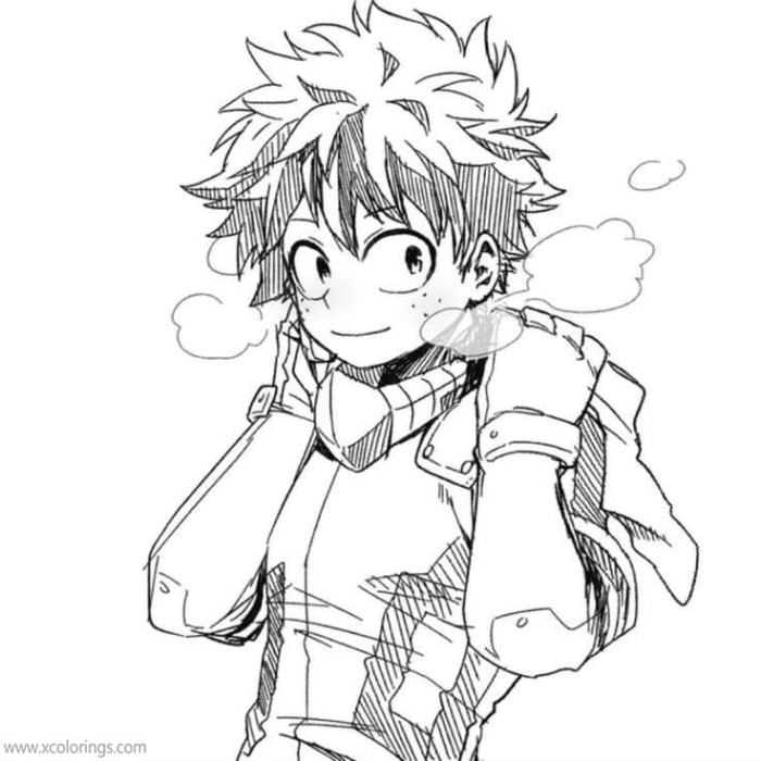 Anime deku coloring pages