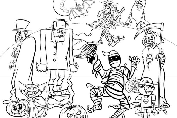 Animal halloween coloring pages