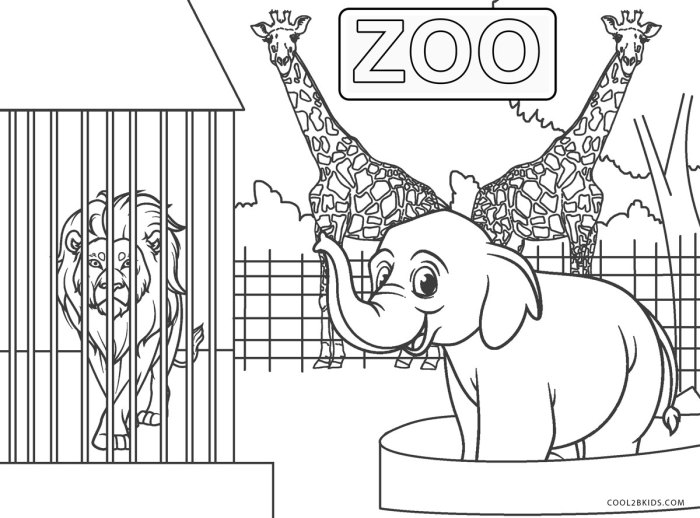 Zoo animal coloring pages printable