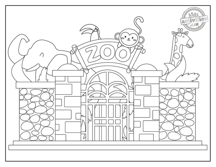 Zoo animal coloring pages printable