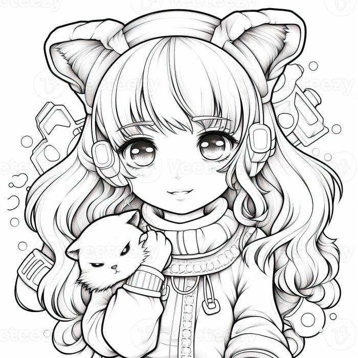 Printable anime coloring sheets