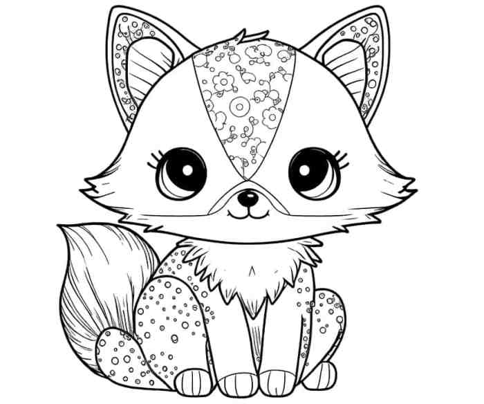 Cute coloring page animals