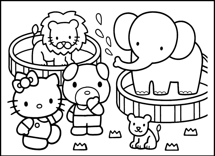 Coloring pages of zoo animals for preschool