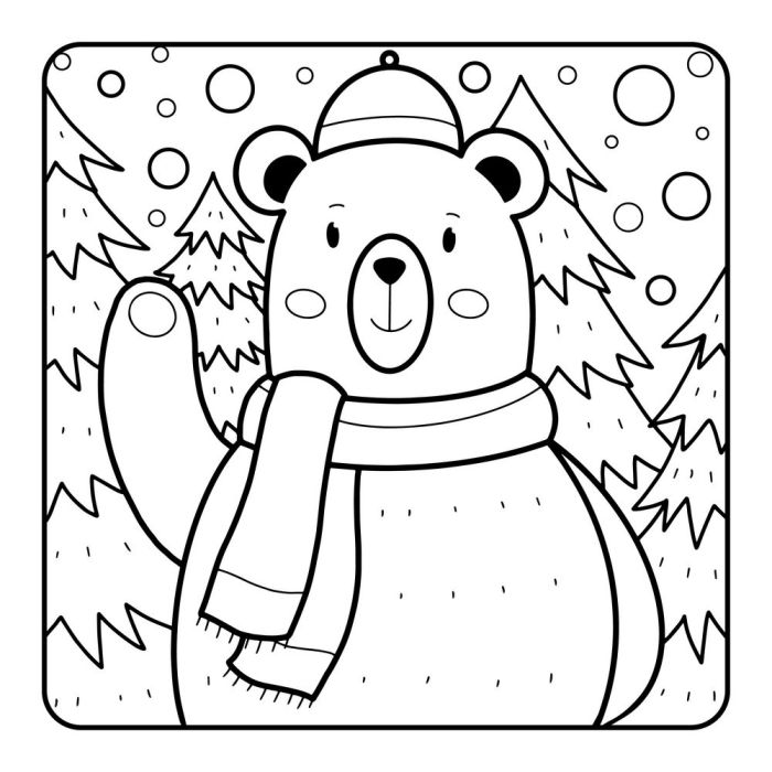 Christmas animal coloring pages