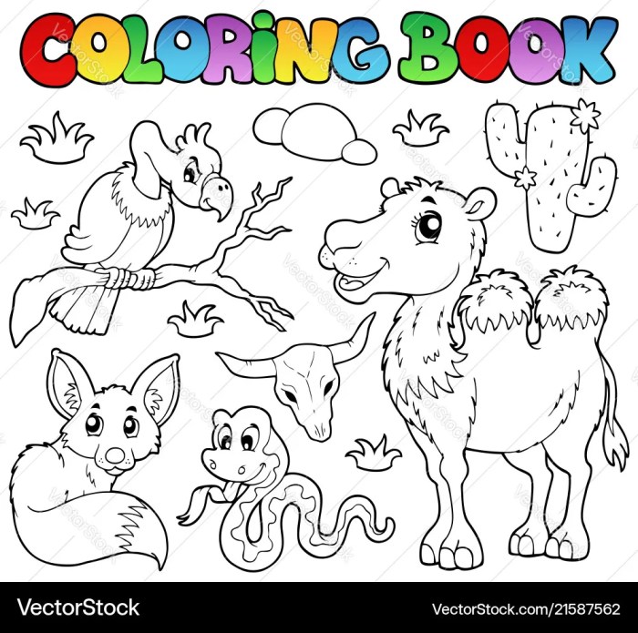 Desert animals coloring sheets