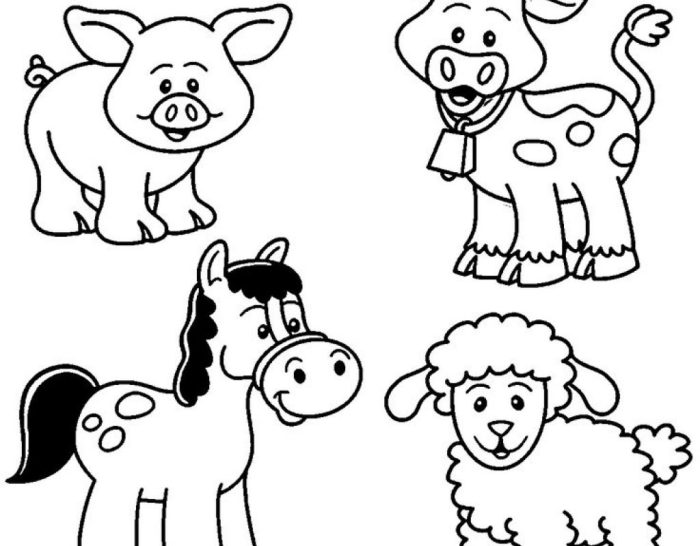 Farm animals coloring pages for preschool