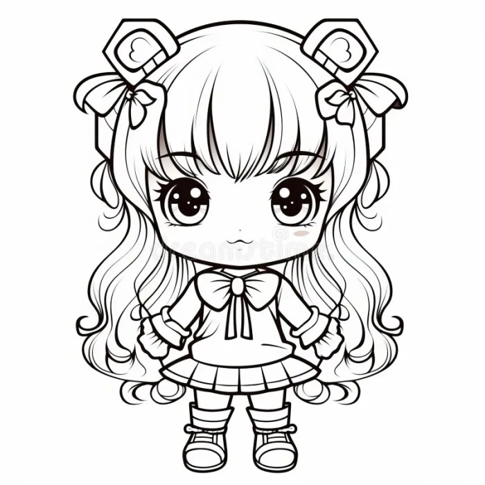 Chibi anime coloring pages