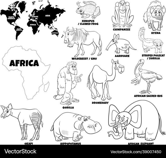 African animal coloring pictures