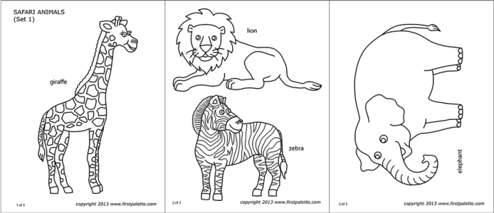 Safari animal coloring pages