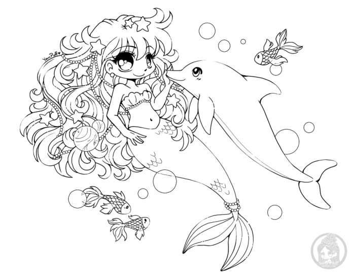 Chibi anime coloring pages