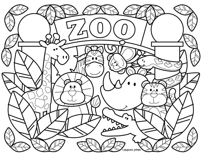 Coloring pages safari zookeeper animals animal printable zoo color print jungle getcolorings