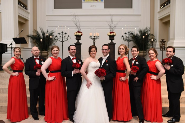 Black and red wedding dresses