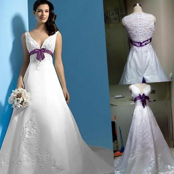 Purple plus size dresses for weddings