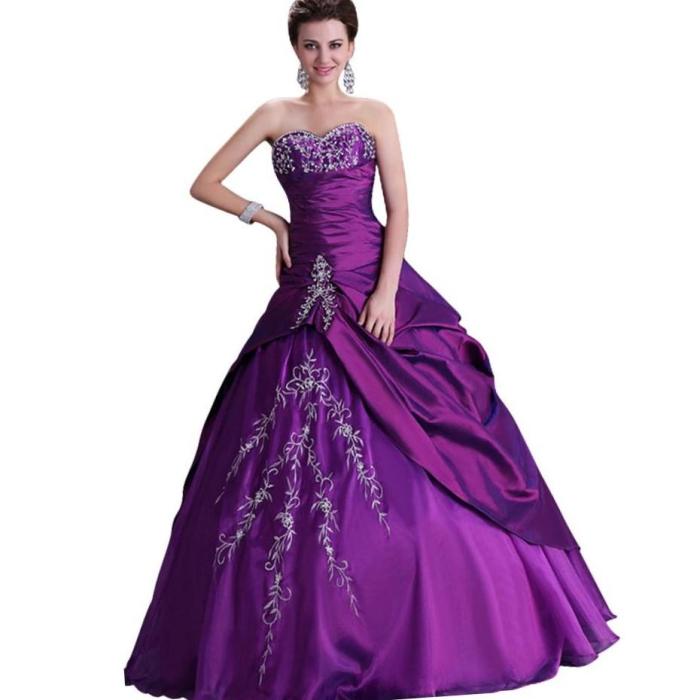 Purple plus size dresses for weddings