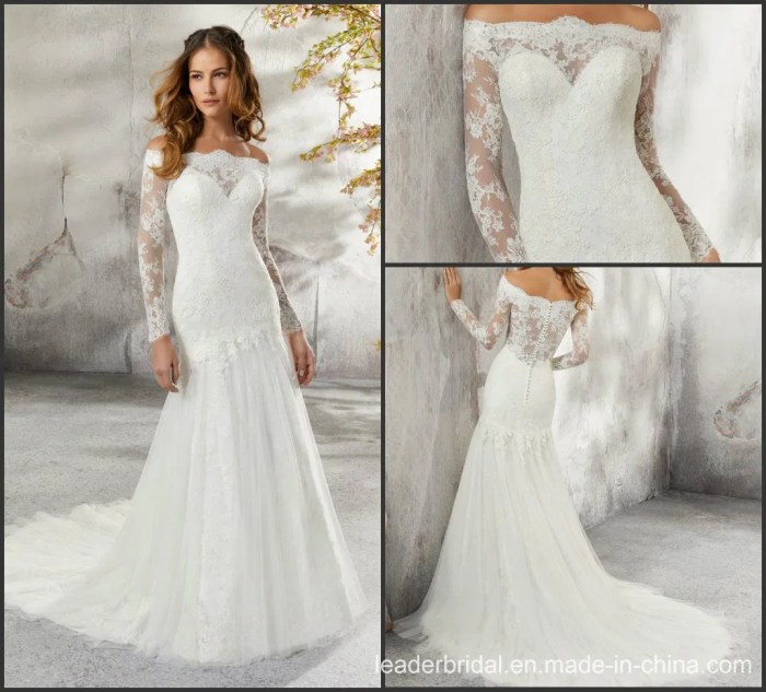 Long sleeve modest wedding dresses