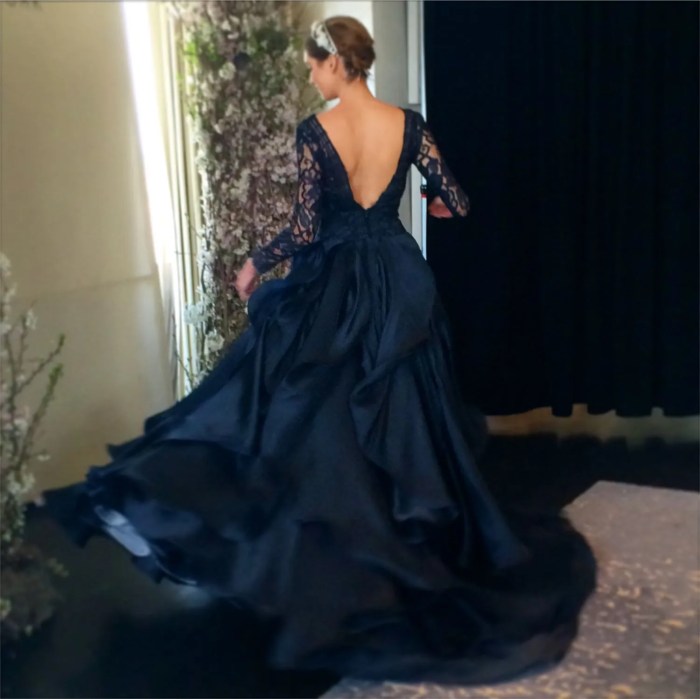 Navy blue wedding dress