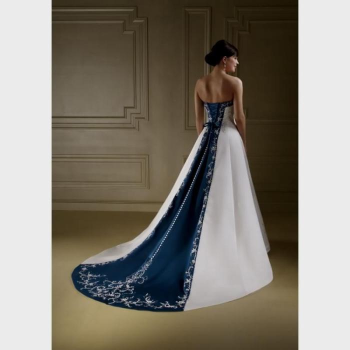 Navy blue wedding dress